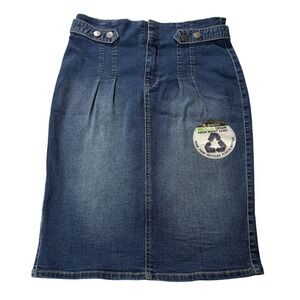 D.‎ Jeans Denim Skirt High Waist Pencil Recycled Fabric Blue Size 6